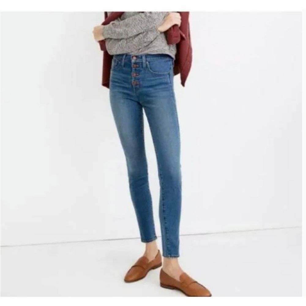 Madewell 10” High Rise Skinny Jeans Button Fly Dewitt Wash MA981 Size 30 NWT